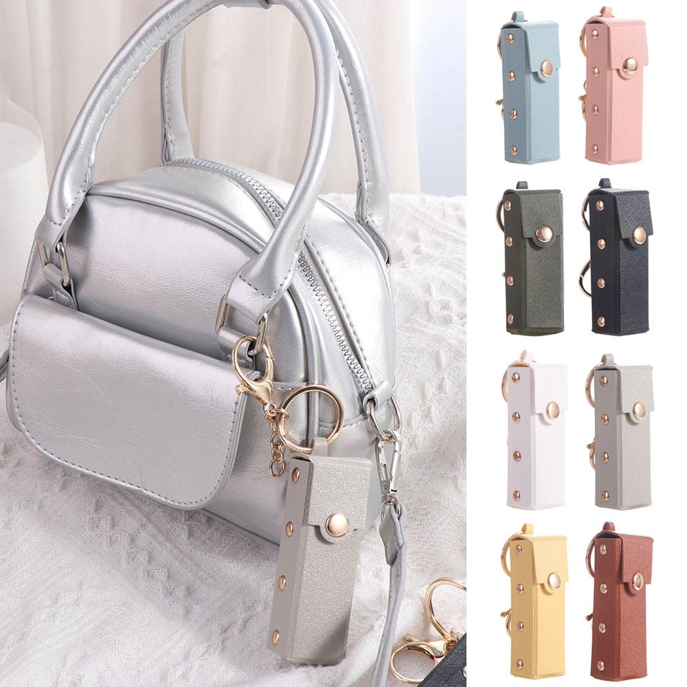 Waterproof Lipstick Bag With Keychain Lipsticks Protective Cover Mini Lipstick Pouch Travel