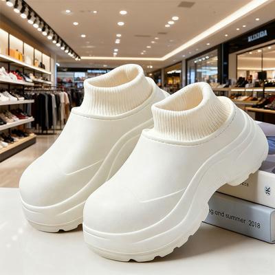 Женские зимние теплые домашние высокие хлопковые тапочки