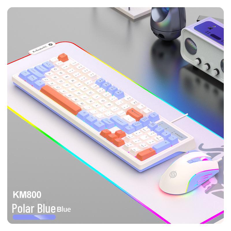 Проводная механическая клавиатура и мышь Viper KM800 - 98 клавиш для игр и офиса.