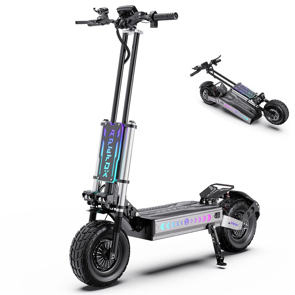 APEFOX T90 Adult electric scooter 2100W dual motors blackgrey 13-inch urban off-road tires 60V 31.2Ah battery.