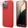 Protective Case - BOOLING - for iPhone 16 Pro Max - Soft Silicone - Red - Full Protection