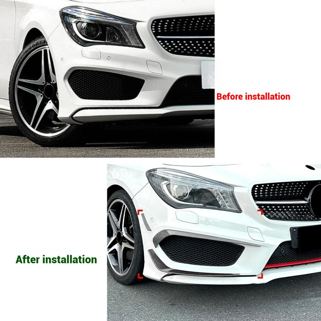 For Mercedes Benz CLA Class C117 AMG Line 2013-2015 Car Front Bumper Splitter Side Spoiler Air Vent Wind Knife Body Kits