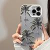 Trendy coconut tree electroplated iPhone 15 case suitable for 16 Pro Max, 12, Apple 13, 17, anti-drop