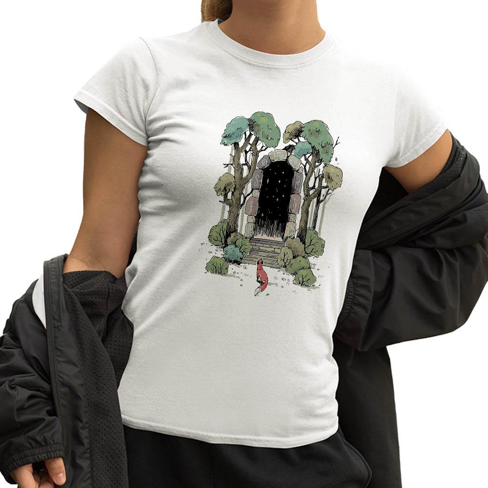 Little Red In The Forest Printed T Shirt Women Minimalism Summer Plus Size Versatile Urbano