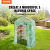 Walk-in Green House, 4.6 x 2.4 x 6.7 ft Greenhouse with Shelves, Set Up in Minutes, High Strength PE Cover with Doors & Windows and Steel Frame,
