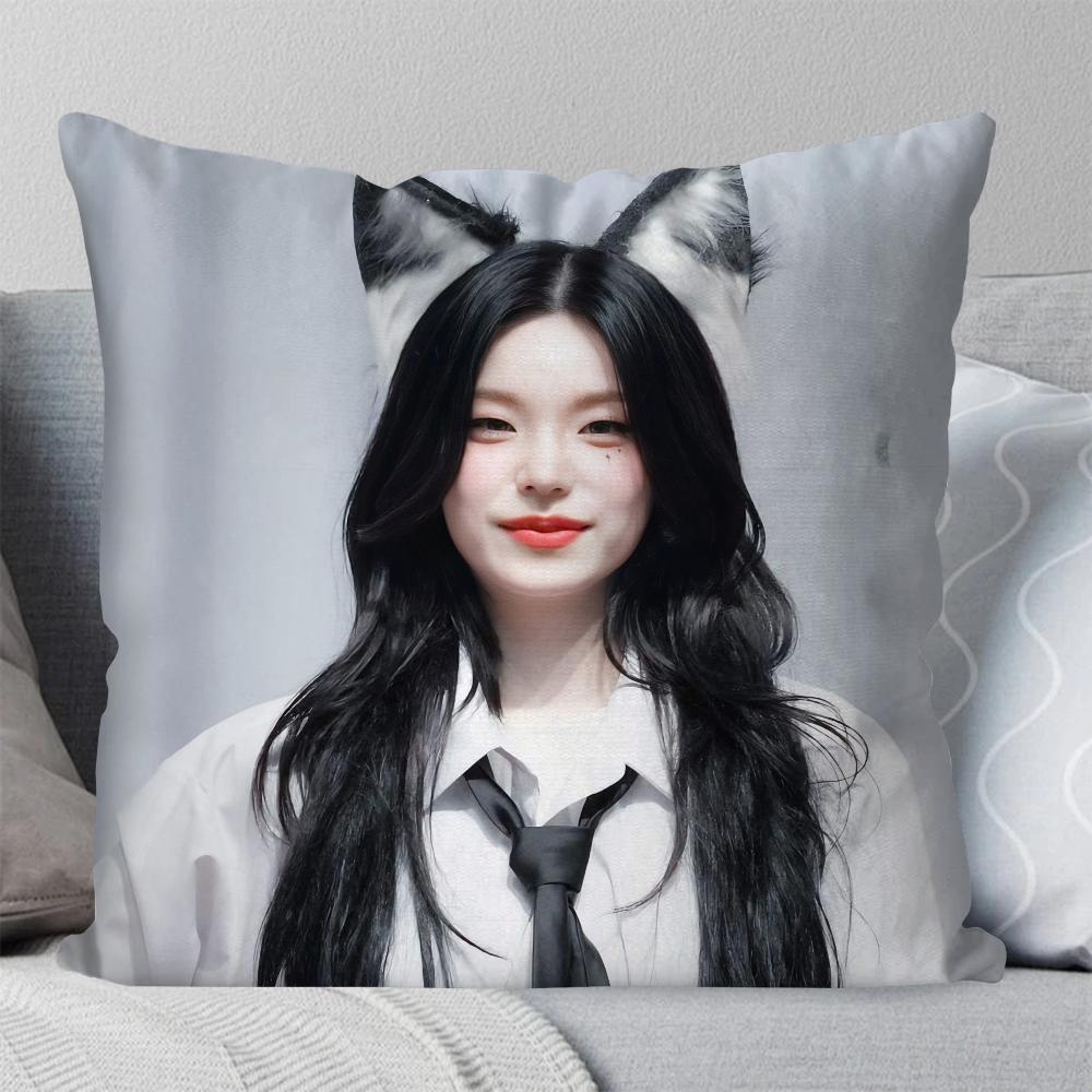 Korean Female Singer Hwang Yeji Pillow Case Square Pillow Bedroom Sofa Leisure Comfort Cushion Living Room Home Decoration 40X40