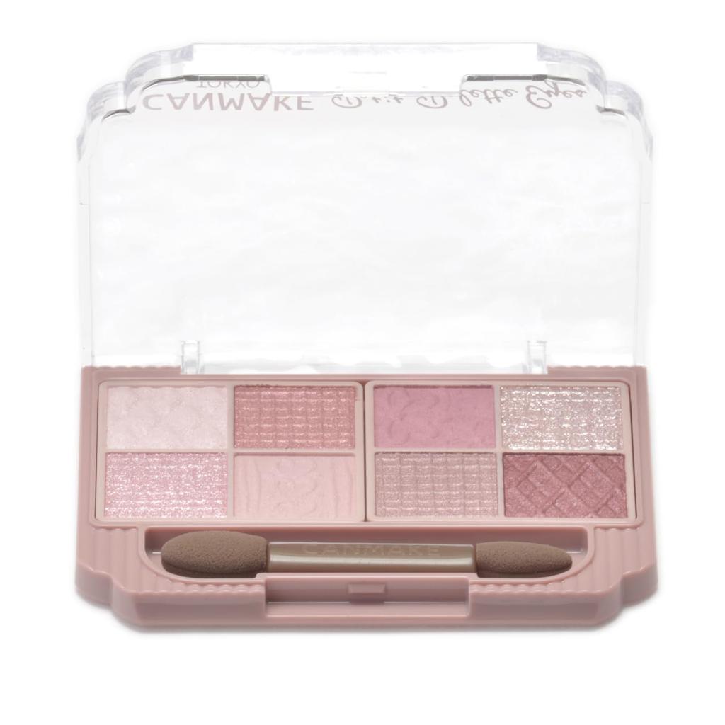 Canmake Petit Palette Eyes 03 Mignonne Ribbon Eyeshadow Palette with Pink 2.0g Tip,