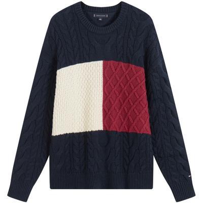 Мужской вязаный свитер Color Block с косами XM0XM05979