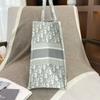 [Pre-Owned] Book Tote Medium White Canvas Monogram Shoulder Bag - Excellent #GFYAZA