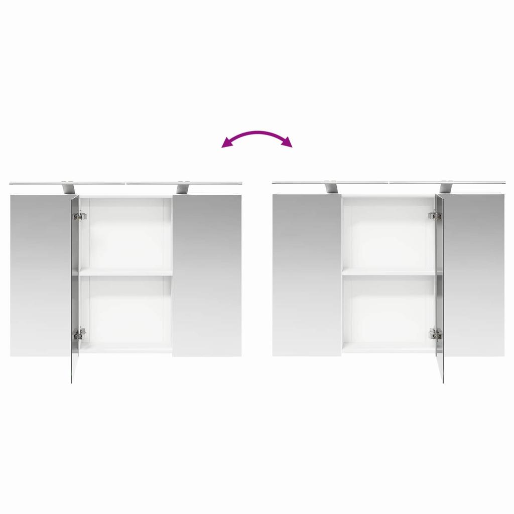 Bathroom Cabinet Set 4 pcs White 100 x 14.5 x 70 cm