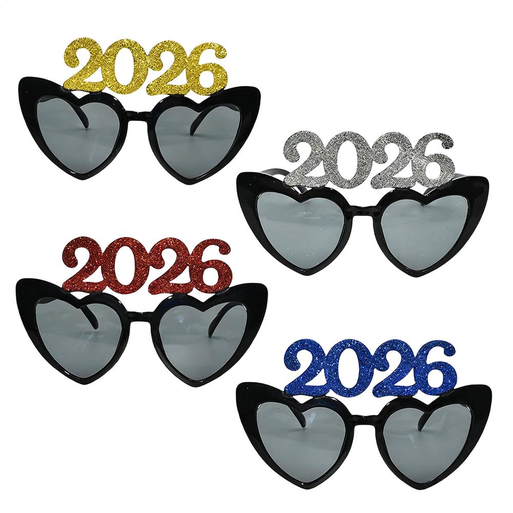 2026 Очки Новый Год 2026 В Форме Сердца Забавные Очки Новогодние Очки Для Праздника Маскарада Карнавалов Подростков Взрослых