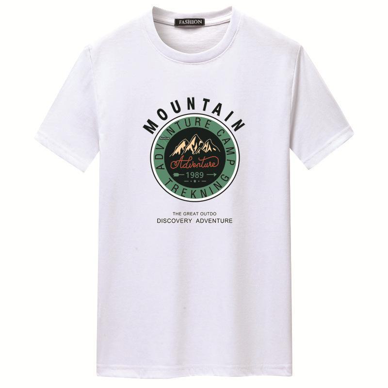 Мужская модная летняя футболка свободного кроя с принтом «Горы»