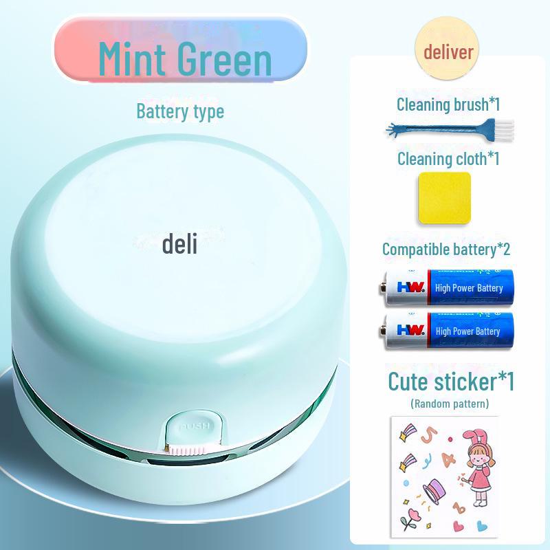 Настольный пылесос Deli для крошек от ластика и карандашной стружки, пыли с клавиатуры и уборки студенческого стола