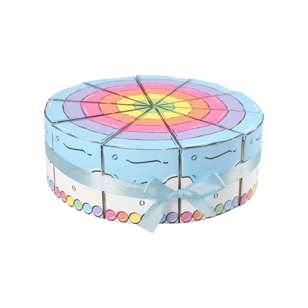 10PCS Paper Triangular Cake Shaped Gift Box Cartoon Combination Party Gift Packing Box DIY Birthday Party Favor Box Baby Shower