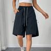 Women's Summer Work Pants Are Loose Comfortable Casual Fashionable With Multiple Pockets And Solid Color Shorts