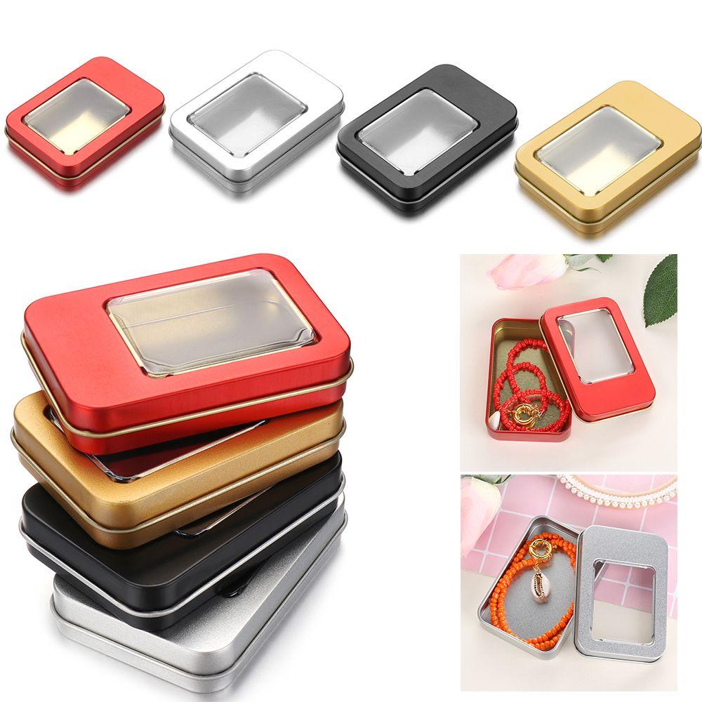 Rectangular Candy Coin Key Storage Boxes Jewelry Dampproof Containers Metal Tin Can Box