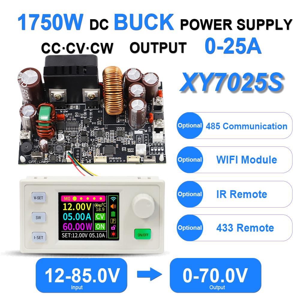 XY7025S 1750W 25A CNC BUCK DC Power Supply Adjustable CV CC CW Step-Down Converter MPPT Charging 12-85V To 0-70V WIFI 485 IR