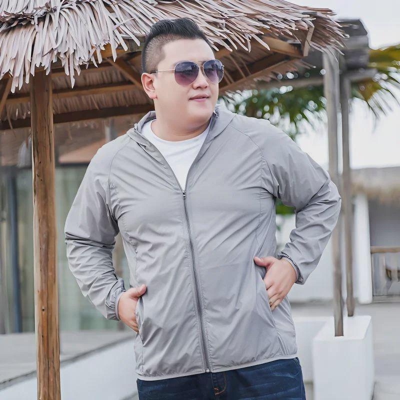Мужская дышащая куртка с защитой от солнца 2023 года, размер Plus XXL (до 300 фунтов), Летний тренд