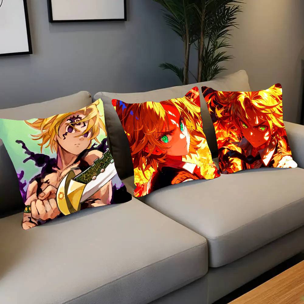 The Seven Deadly Sins Anime Pillow Case Fashion Square Pillowcase Bedroom Sofa Room Ins Decoration Leisure