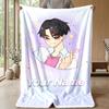 Custom Text Flannel Throw Blanket, Lightweight Cozy Bed Sofa BlanketKpop Demon Hunters