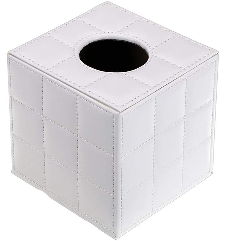 PU leather box handle, square towel holder with magnet | towel box