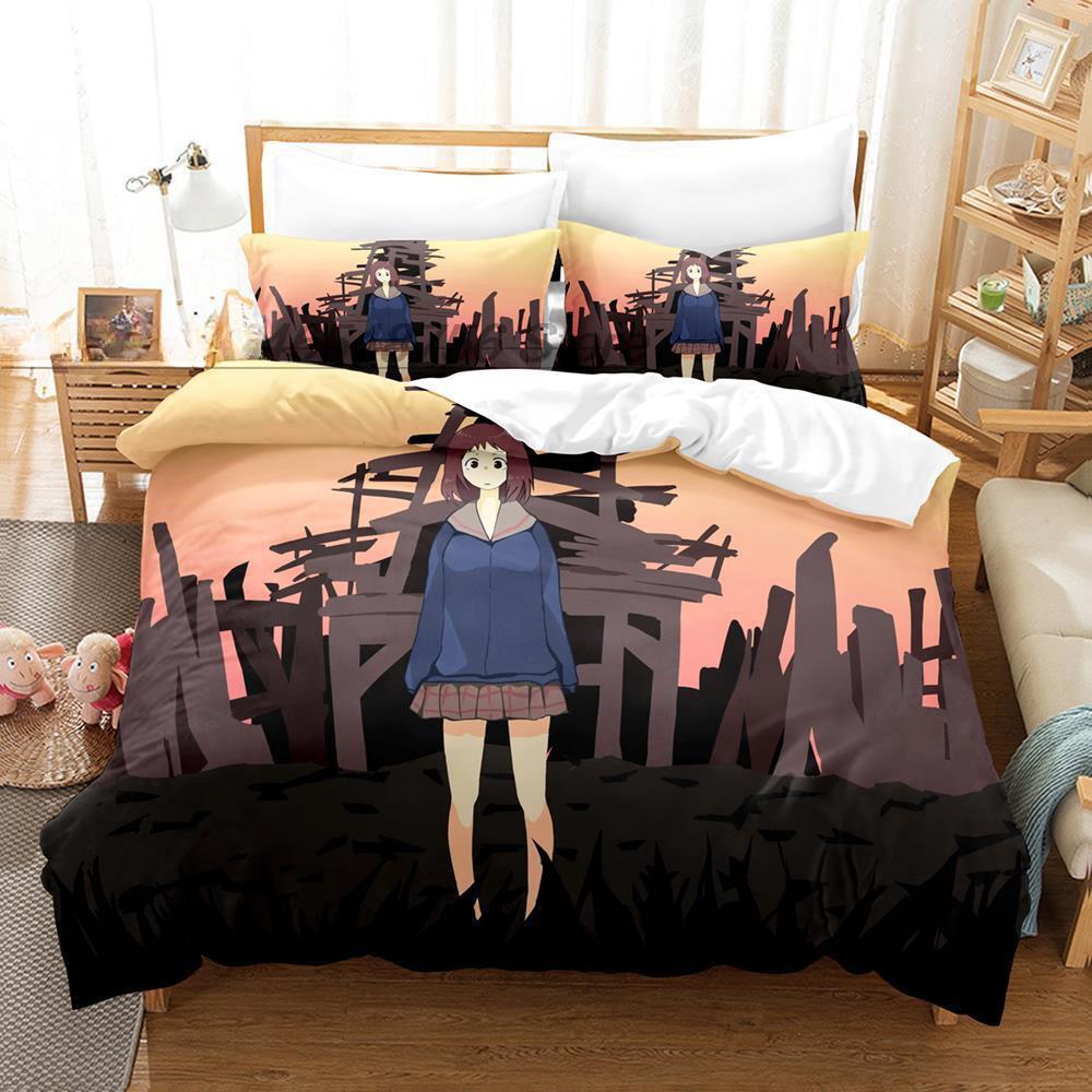Модный 3D-принт Аниме Flcl Комплект постельного белья Односпальный Twin Full Queen King Размер Комплект для кровати Взрослый Детская Спальня Комплекты с пододеяльником Домашний текстиль
