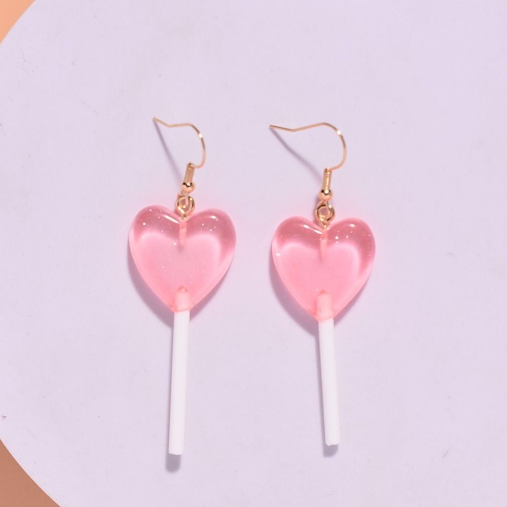 Light Weight Lollipop Earrings Sweet Multicolor Candy Earring New Love Heart Earring