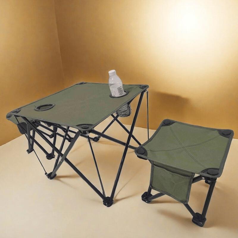 ZISIZ Outdoor Portable Folding Stool & Table