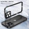 For iPhone 16 Pro Max Bumper Case Heat Dissipation Aluminium Alloy Phone Shell with Buckle/Camera Lid