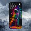 Милый Астронавт Для iPhone 12,14,13,15,16,11,17,X,Mini,XR,SE,XS,Plus,Pro,Max,8,7,Мягкий Силиконовый Черный Чехол