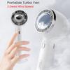 Мини-ручной электрический вентилятор 1200 мАч, перезаряжаемый, портативный, бесшумный, турбовентилятор для охлаждения воздуха, 3 регулируемые скорости ветра.
