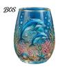Bird And Flower Tea Cup Sea Turtle Glass Tumbler, Ocean Theme Drinking Mug, Borosilicate Coffee Juice Wine for Juice, Beach Gift Nature Lovers