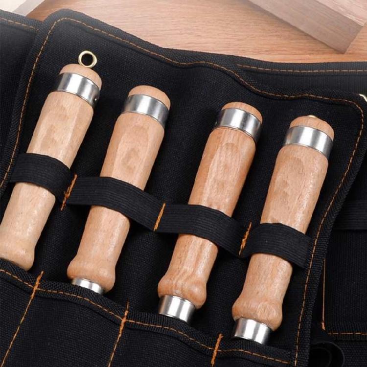 Tool Roll Heavy Duty Canvas Small Tool Bag Tool Pouch for Chisels Hammer Gouges Toolr For Cutter Hammer Gouges