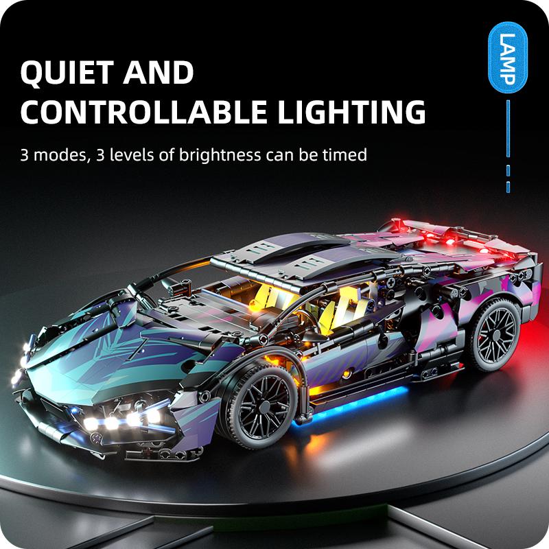 1314PCS Speed Car Building Blocks Set Adults Technology Build Model Setting Supercar Bricks Puzzle Toys Boys Car Gift With Light