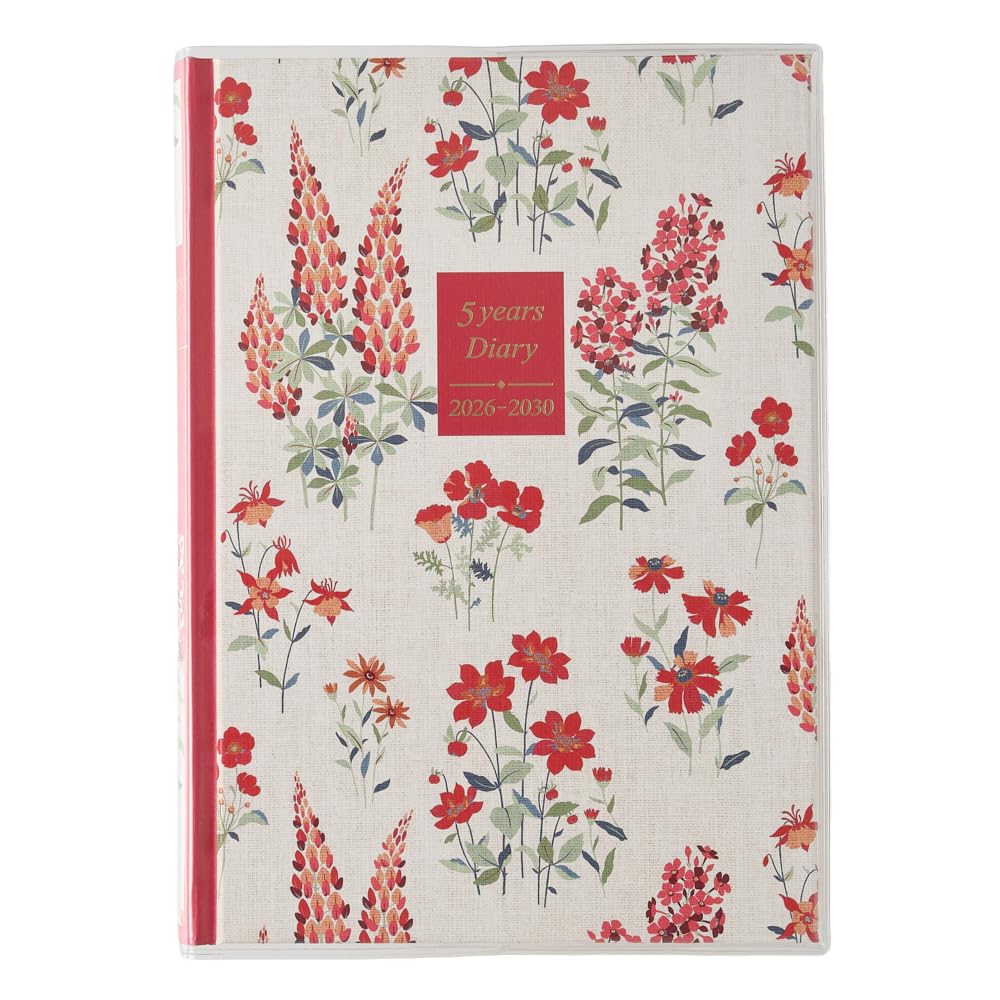 Nolty Pagem 2026 A5 Дневник для записей, 5 лет использования, Laura Ashley Fernshaw 8634 (Начинается в январе 2026 года)