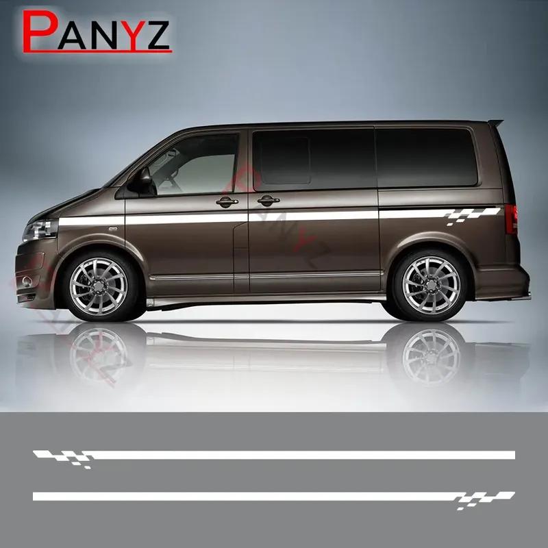 2 шт. Автомобильные наклейки Для Volkswagen VW Transporter T4 T5 T6 Автодом Боковые гоночные полосы Графика Виниловые наклейки Автоаксессуары