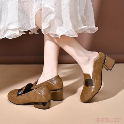 24 Весенне-летняя модная универсальная кожаная дышащая удобная женская обувь нескользящая мягкая подошва мягкая поверхность мокасины круглый скальп