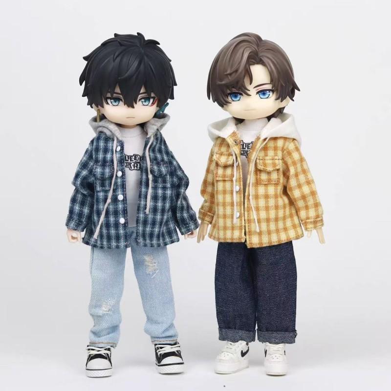 12-inch BJD Doll Outfit Shirt Aby 3.0 Custom Fit Cotton Plaid Top 12