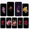 Мягкий чехол для телефона с цветочным рисунком, черные чехлы для iPhone SE 2020 11 Pro max XS X XR 7 8 Plus 6S 6 5 5S TPU shell luxury Coque