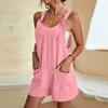Summer Casual Fashion Plus Size Shorts Jumpsuits Women Elegant Vintage Solid Loose Women Playsuits Simple Vacation Beach Office Ladies Rompers 26354
