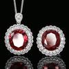 Jewelry Copper Bottom Gold-Plated Simulation Red Corundum Light Luxury Set Main Stone 18 * 20