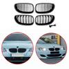 Для BMW 5 серии E60 E61 2004-2010 Высококачественная ABS Однорядная и Двухрядная Светодиодная Решетка Радиатора "Ноздри" Передние Гоночные Решетки Глянцевый Черный
