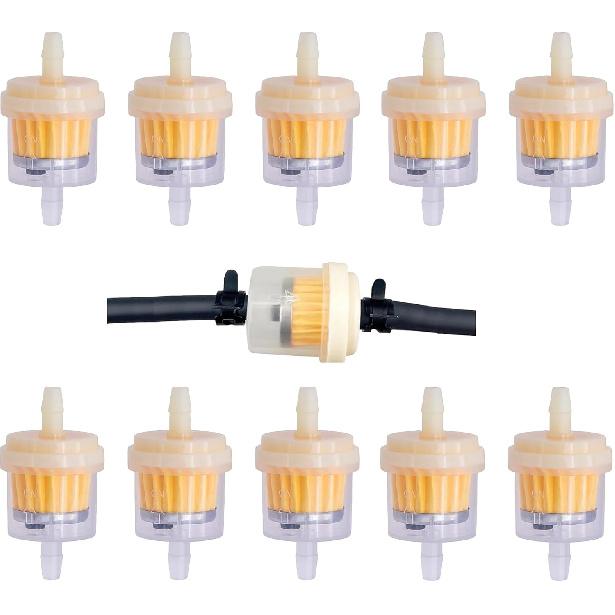 10-Pack 3/16" Magnetic Inline Fuel Filter, Universal Gas Filter for Motorcycle, ATV, UTV, Dirt Bike, Go Kart, Lawn Mower & Small Engines - Enhances