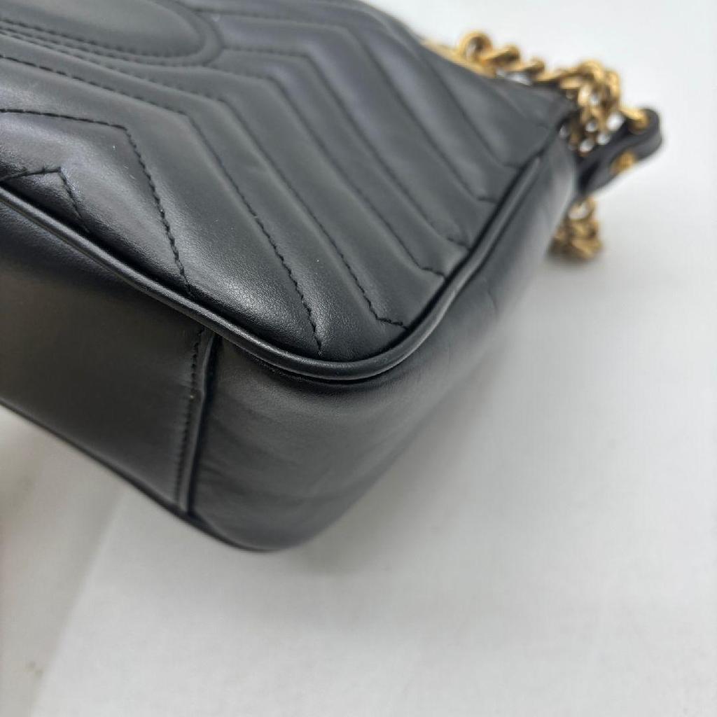 [Pre-Owned] Gucci GG Marmont Small Matelassé Shoulder Bag 'Black' - Very Good #1I5NVWR
