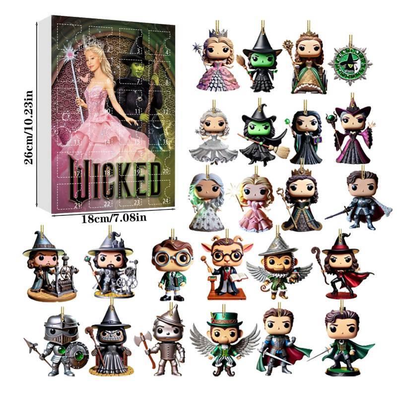 Christmas Wicked Countdown Calendar Blind Box Tree Acrylic Pendant Gift Daily