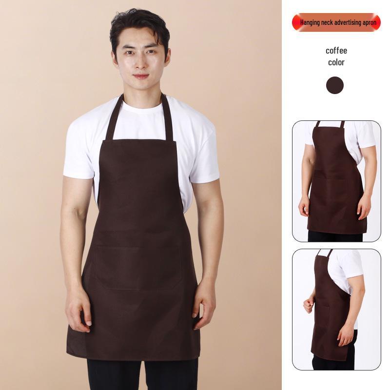 Вельветовый фартук Oxford с отделкой под персиковую кожу: Униформа для ресторана и кафе с завязками на шее