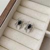 Gothic Retro Old Spider Zircon Earrings Women Fashion Design Black Zircon Earring Party Jewelry Gifts