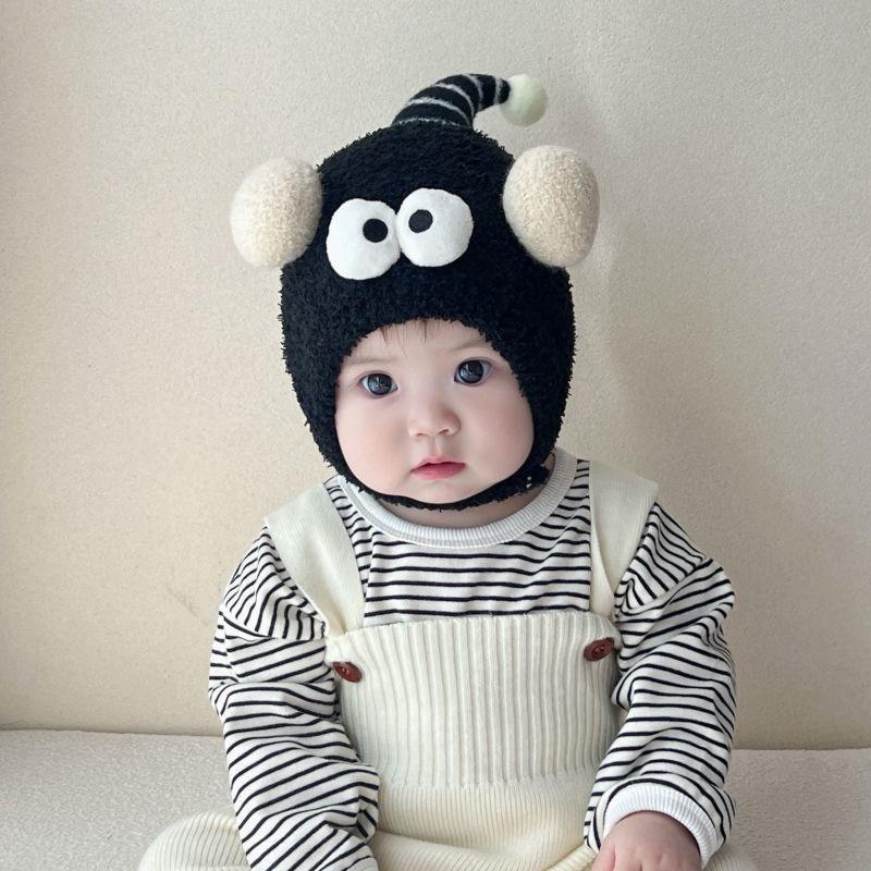 Baby Hat for Boys and Girls In Fall and Winter Thickened Plush Beanie Warm Hat with Ear Flaps