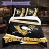Постельное белье с индивидуальным именем Pittsburgh Penguins, 1 пододеяльник и 2 наволочки, персонализированный подарок для спальни