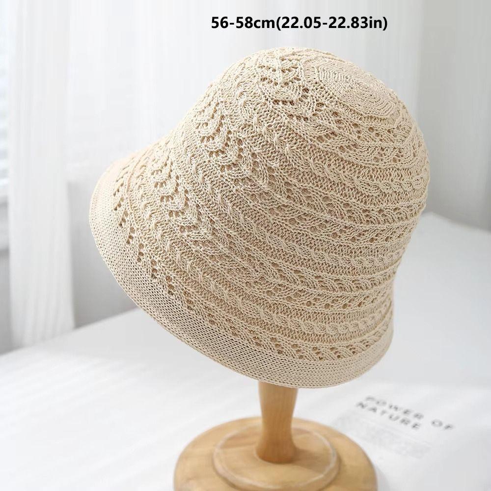 Fashion Breathable Bucket Hat Foldable Wide Brim Fisherman Hat Sun Protection Solid Color Sun Hat Women'S
